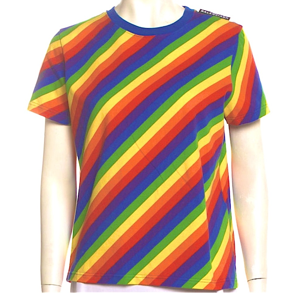 Balenciaga T- Shirt Striped colorful fits M and S